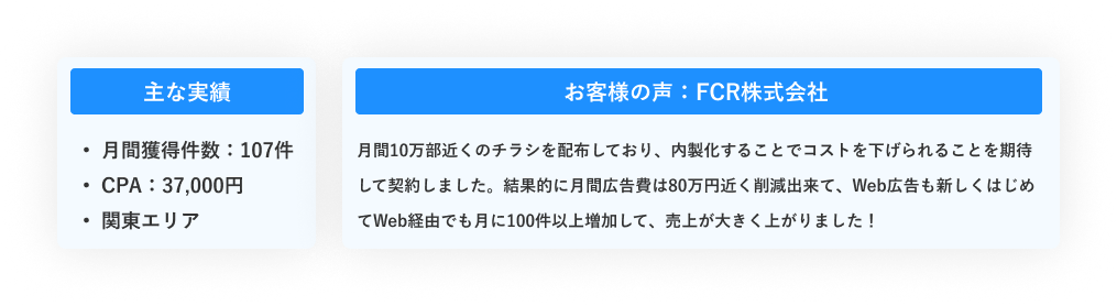 お客様の声：FCR株式会社